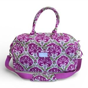 Vera Bradley Grand Traveler in Julep Tulip with Shoulder Strap Cotton 20x24x25"